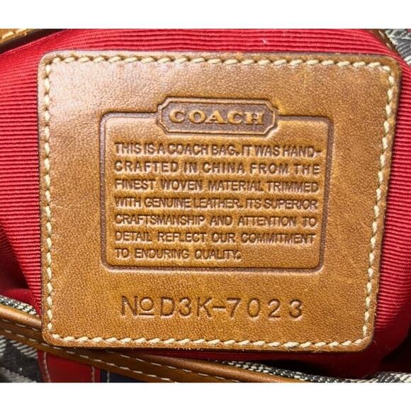 Vintage Coach 7023 Signature Denim Stripe Small Tote Bag & 8697 Skinny Wristlet - Picture 14 of 15